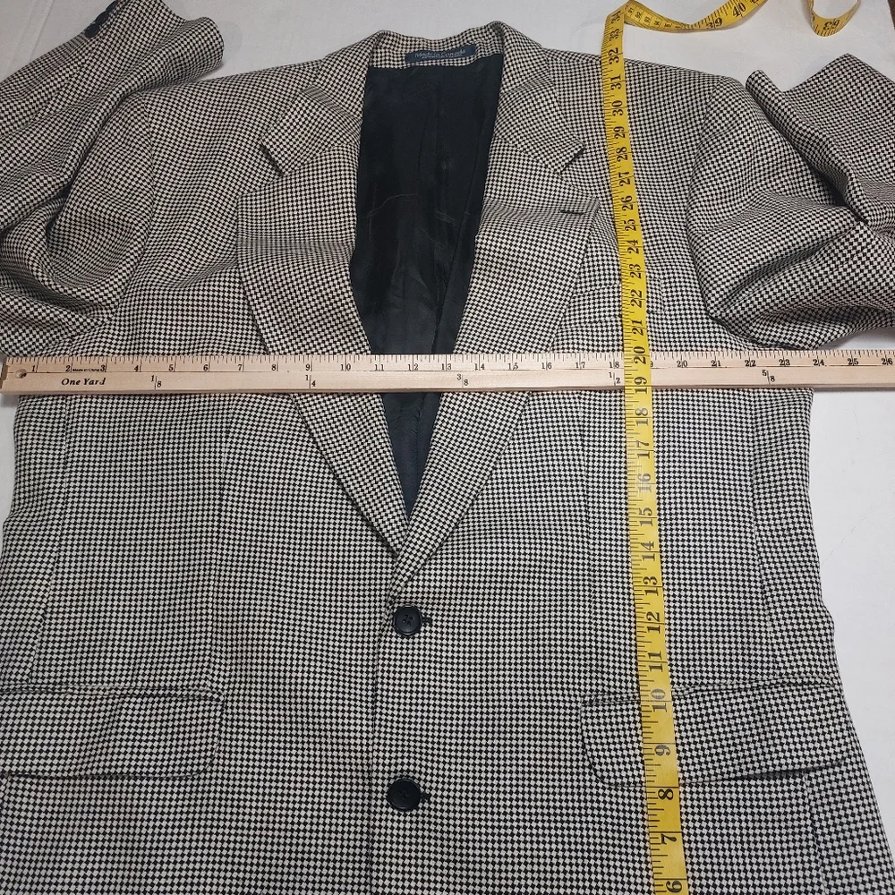 BRANDINI 100% Genuine Wool Men's Black and White Jacket Size 44L